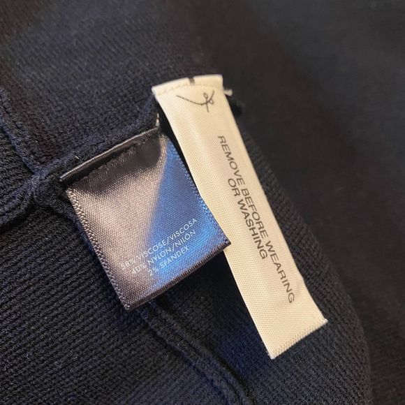 Ann Taylor Chevron Ruffle Sweater Dress Black L NWT - Picture 8 of 8